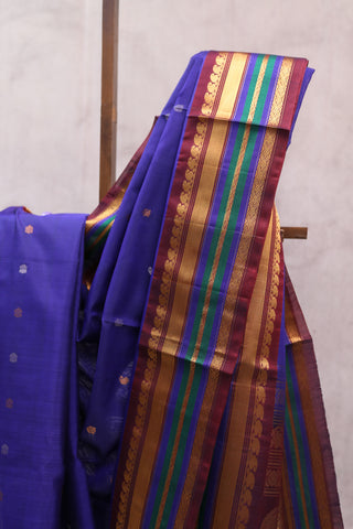 Dark Blue Gadwal Saree - SRDBGS146