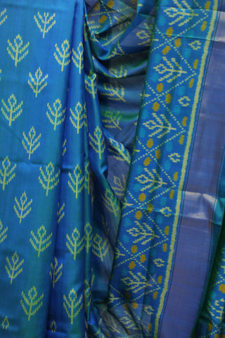 Two Tone Blue Rajkot Patola Silk Saree - SRTTBRPSS267