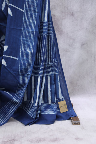 Indigo HBP Cotton Saree - SRICS1889