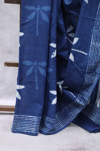 Indigo HBP Cotton Saree - SRICS1889