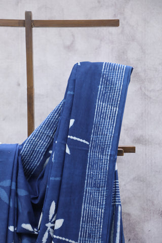 Indigo HBP Cotton Saree - SRICS1889