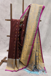 Brown Gadwal Silk Saree - SRBGSS289