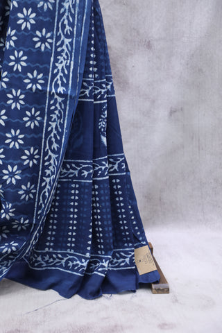 Indigo HBP Cotton Saree - SRICS1892