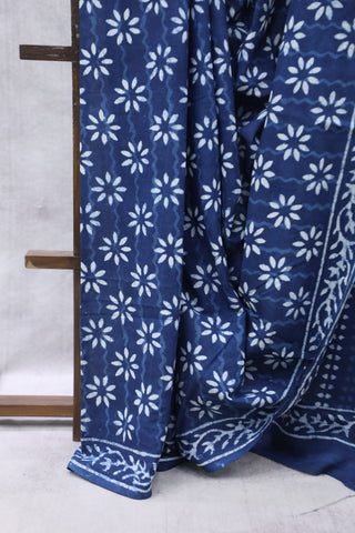 Indigo HBP Cotton Saree - SRICS1892