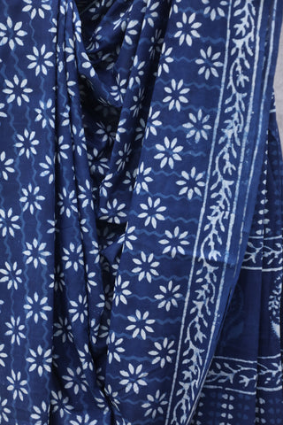 Indigo HBP Cotton Saree - SRICS1892