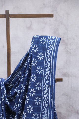 Indigo HBP Cotton Saree - SRICS1892