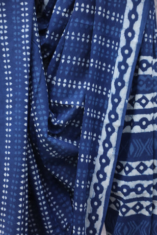 Indigo HBP Cotton Saree - SRICS1894