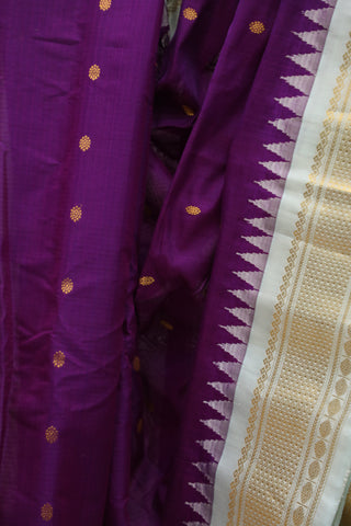 Purple Gadwal Cotton Silk Saree - SRPGCSS23