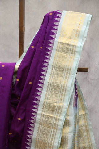 Purple Gadwal Cotton Silk Saree - SRPGCSS23