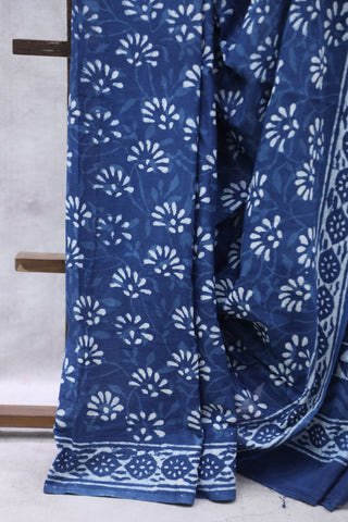 Indigo HBP Cotton Saree - SRICS1891