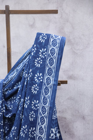 Indigo HBP Cotton Saree - SRICS1891