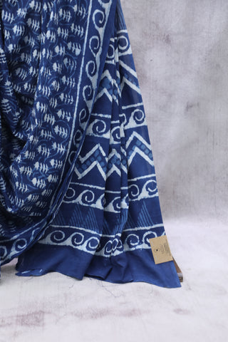 Indigo HBP Cotton Saree - SRICS1890