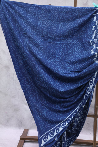 Indigo HBP Cotton Saree - SRICS1890