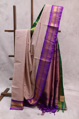 Peach Gadwal Cotton Silk Saree - SRPGCSS03