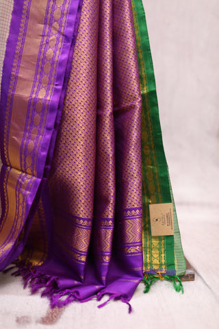 Peach Gadwal Cotton Silk Saree - SRPGCSS03