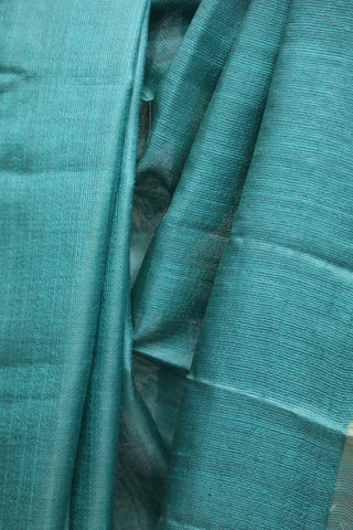 Turquoise Tissue Tussar Silk Saree-SRTTTSS158