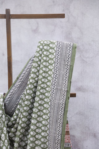 Green HBP Cotton Saree - SRGCS1879