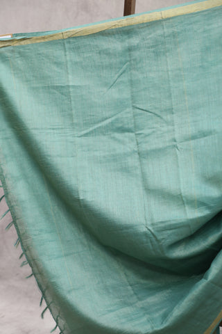 Turquoise Tissue Tussar Silk Saree-SRTTTSS158