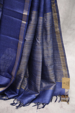 Blue Tissue Tussar Silk Saree-SRBTTSS161