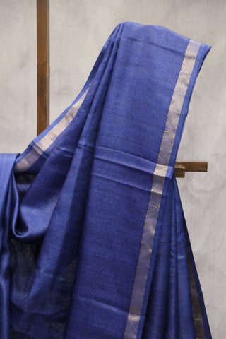 Blue Tissue Tussar Silk Saree-SRBTTSS161