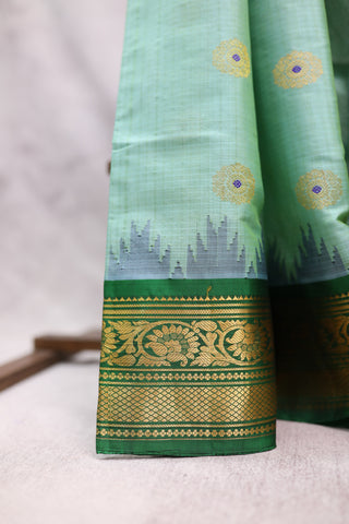 Green Gadwal Cotton Silk Saree - SRGCSS05