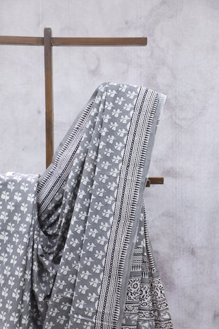 Grey HBP Cotton Saree - SRGCS1880