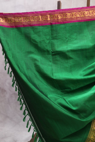 Green Gadwal Cotton Silk Saree - SRGCSS05