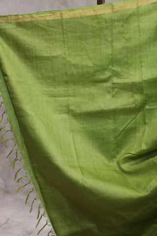 Parrot Green Tissue Tussar Silk Saree-SRPGTTSS168