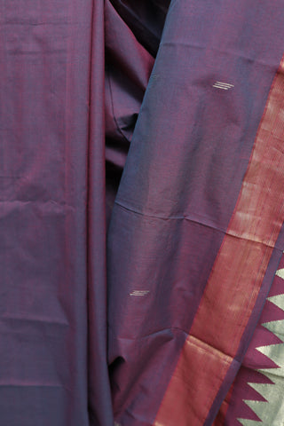 Two Tone Purple Cotton Paithani Saree-SRTTPCPS330