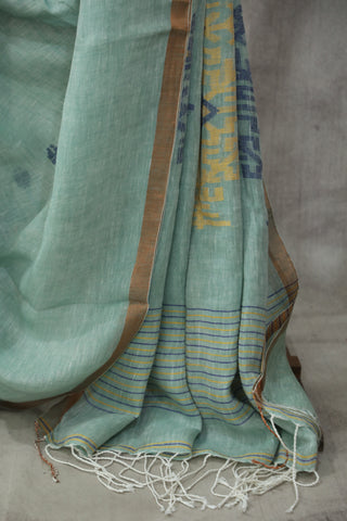 Light Green Linen Jamdani Saree -SRLGLJS21EX