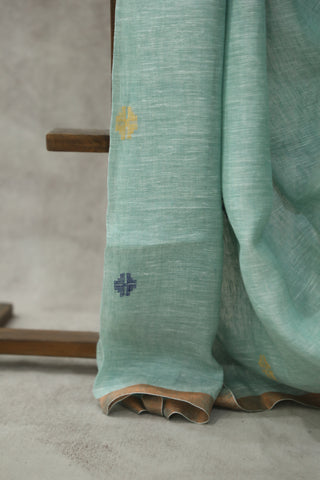 Light Green Linen Jamdani Saree -SRLGLJS21EX