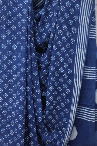 Indigo HBP Cotton Saree - SRICS1899