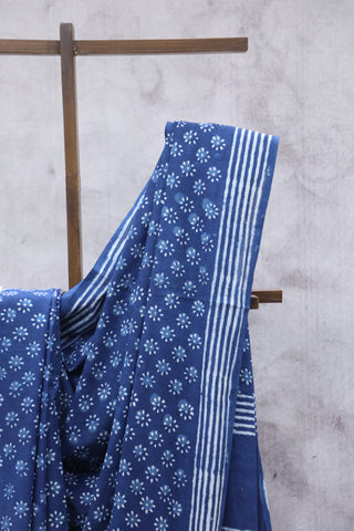 Indigo HBP Cotton Saree - SRICS1899