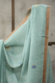 Light Green Linen Jamdani Saree -SRLGLJS21EX