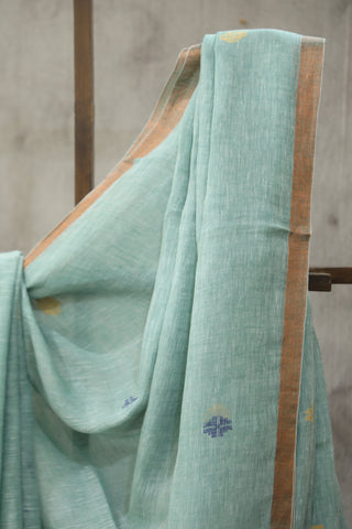 Light Green Linen Jamdani Saree -SRLGLJS21EX