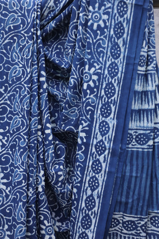 Indigo HBP Cotton Saree - SRICS1900