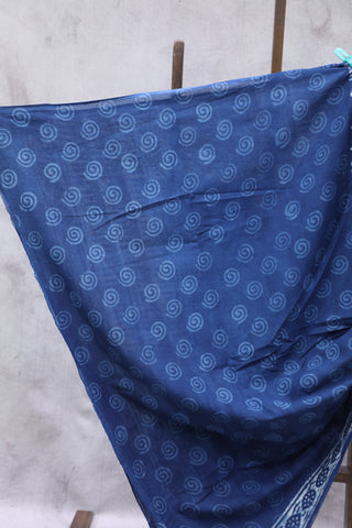 Indigo HBP Cotton Saree - SRICS1900