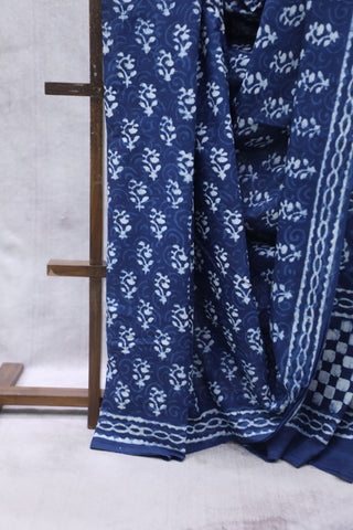 Indigo HBP Cotton Saree - SRICS1901