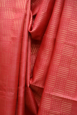 Tomato Red Tussar Silk Saree - SRTRTSS83EX