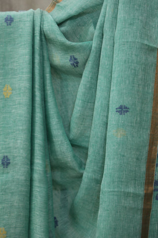 Pastel Green Linen Jamdani Saree -SRPGLJS229