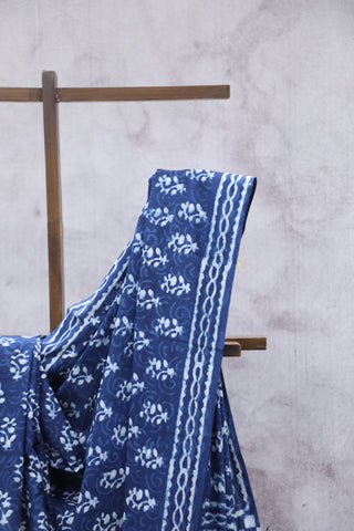 Indigo HBP Cotton Saree - SRICS1901