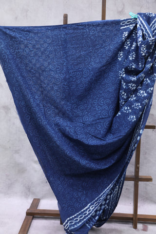 Indigo HBP Cotton Saree - SRICS1901