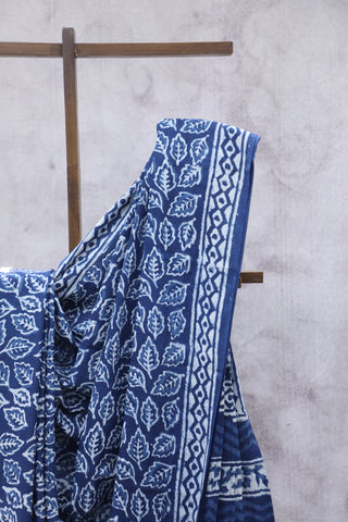 Indigo HBP Cotton Saree - SRICS1902