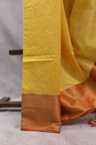 Yellow Silk Maheshwari Saree -SRYSMS172