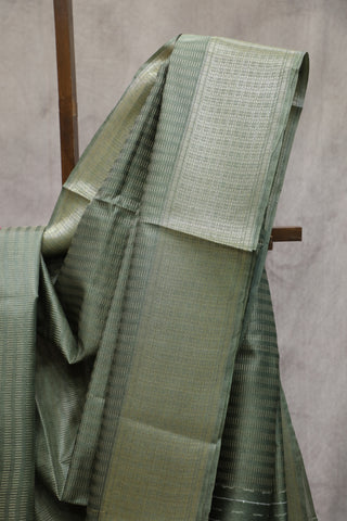 Moss Green Tussar Silk Saree - SRMGTSS98EX