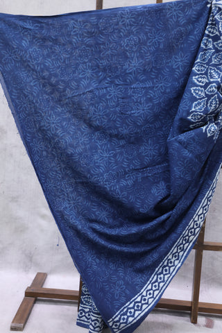 Indigo HBP Cotton Saree - SRICS1902