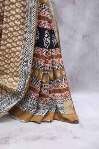 Bronze HBP Cotton Saree - SRBCS1886