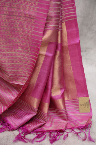 Pink Tussar Silk Saree - SRGKTSS120EX