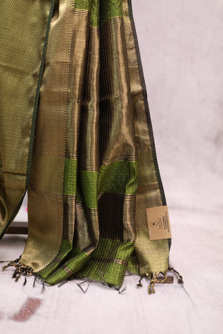 Moss Green Silk Maheshwari Saree -SRGSMS171