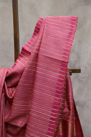 Pink Tussar Silk Saree - SRGKTSS122EX